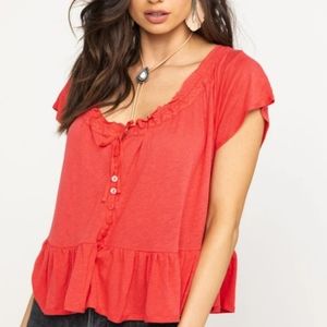 Free People Charlie Camelia Size Small Blouse NWT